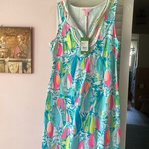 Lilly Pulitzer Harper Shift Dress - Turquoise, Pink, White, Green